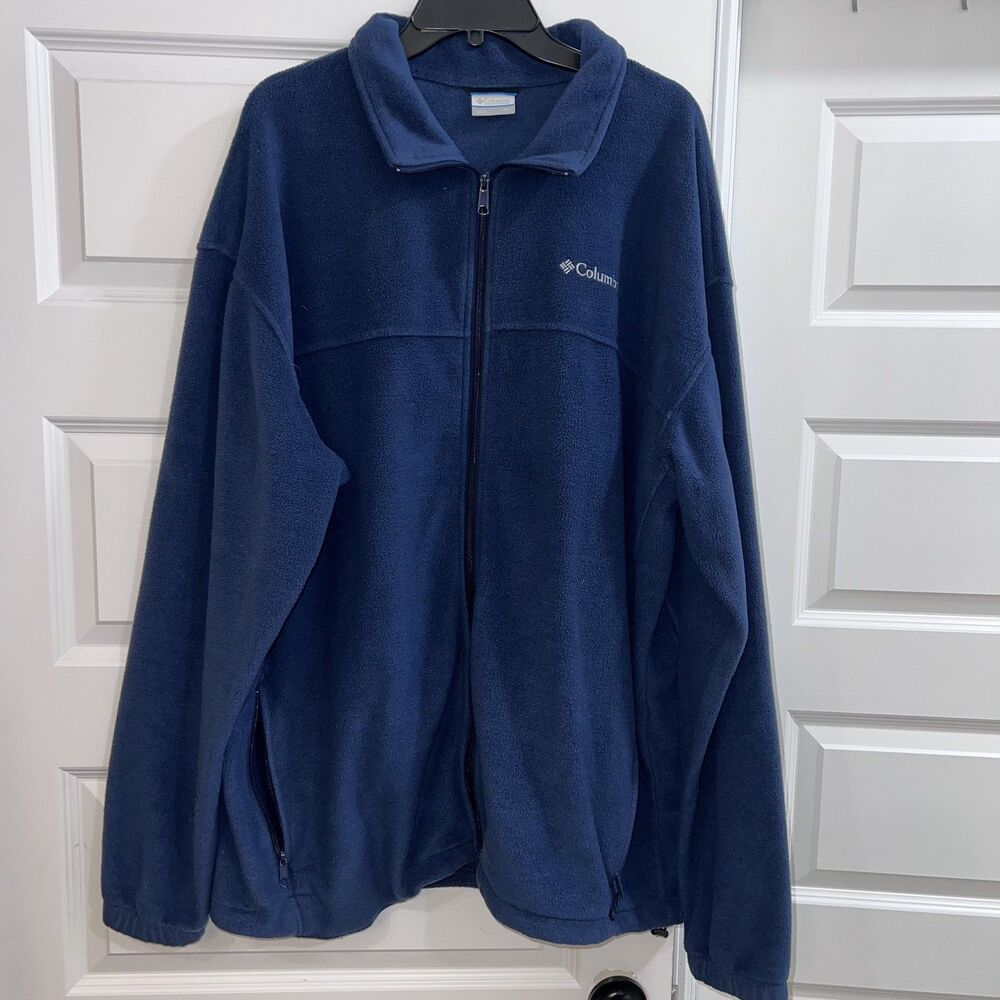 Columbia Men’s Full Zip Fleece Jacket Blue Big & Tall 3XT Soft Layer